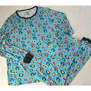 Good Mythical Stickers Pajamas 2pc Set Large Top and Bottom Loungewear Bamboo